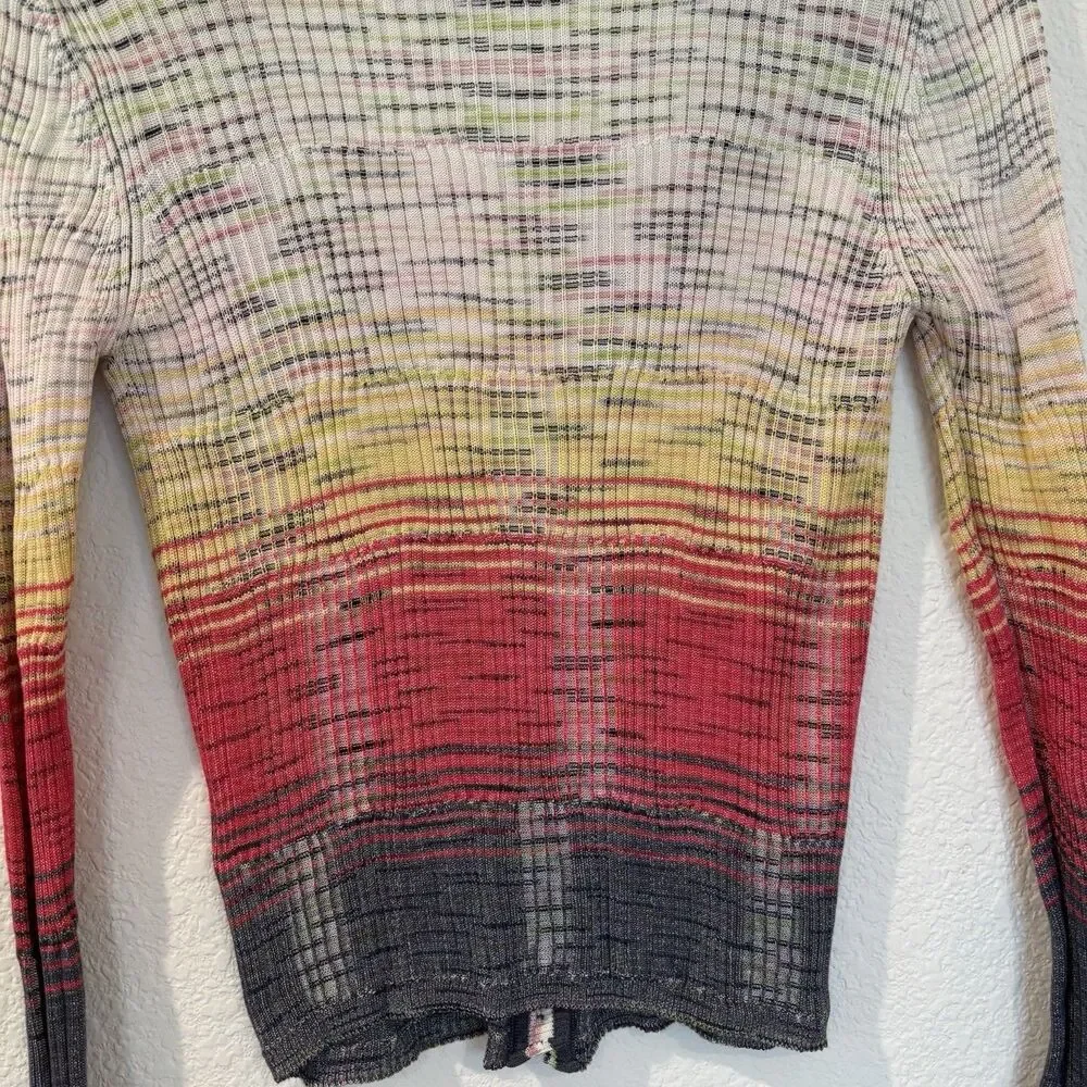 Missoni Cardigan Sweater 4 XS Multicolor Striped V-neck Made in Italy Classic - Picture 12 of 16